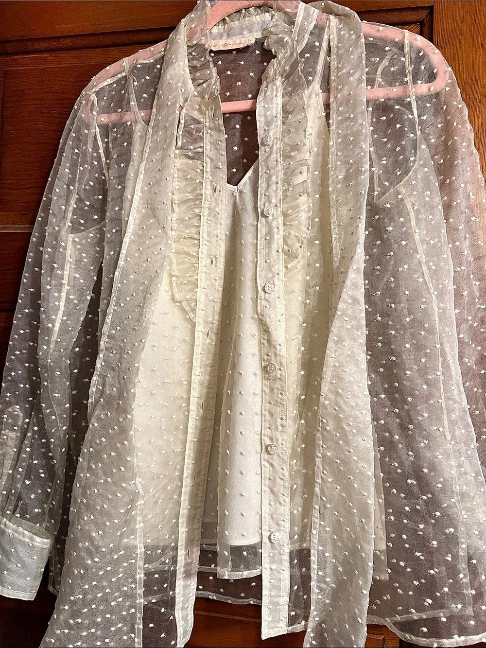 Tory Burch Silk Polka Dot Blouse Size 6 Like New
